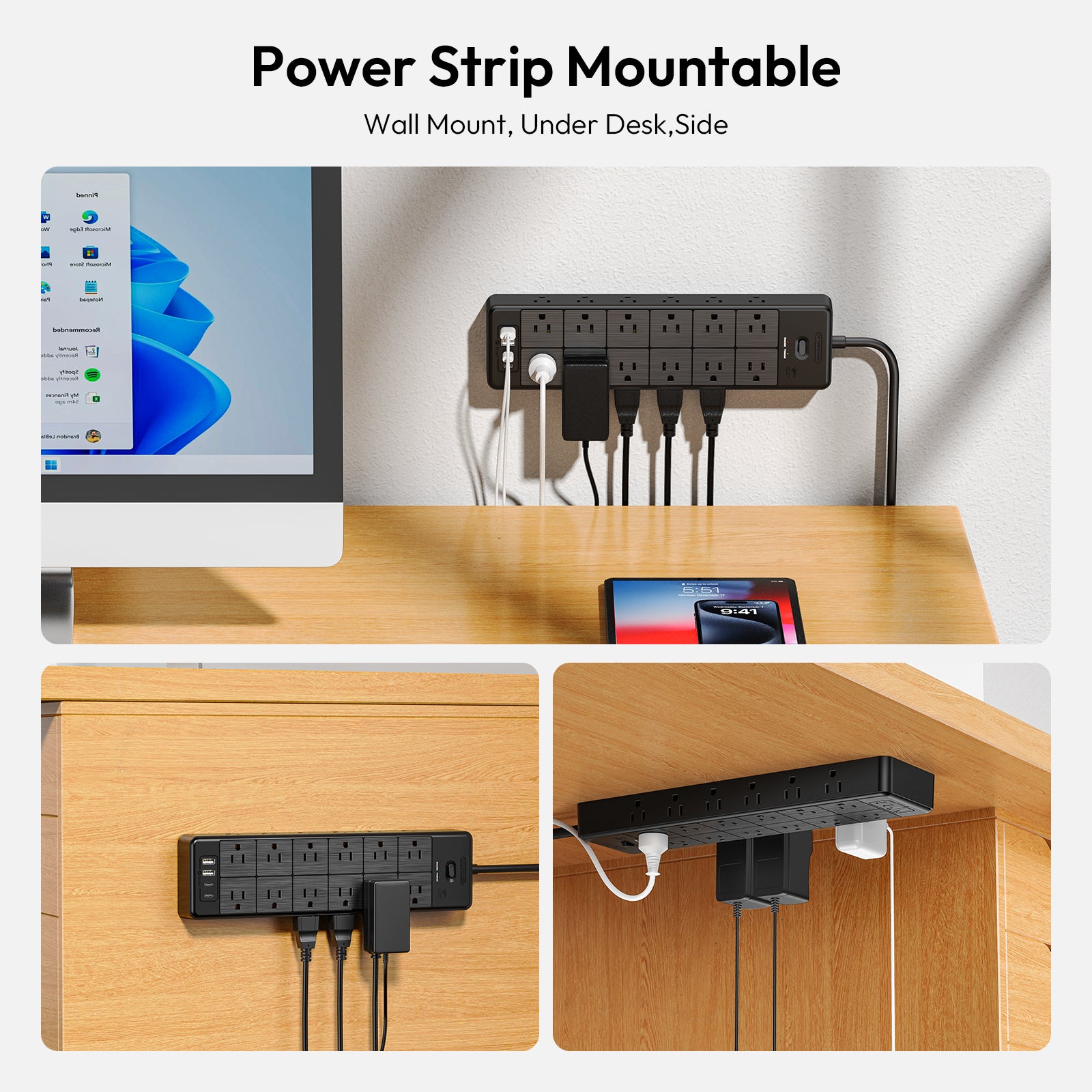 Ntonpower Surge Protector Power Strip 24 Outlets 2 USB-A 2-USB C