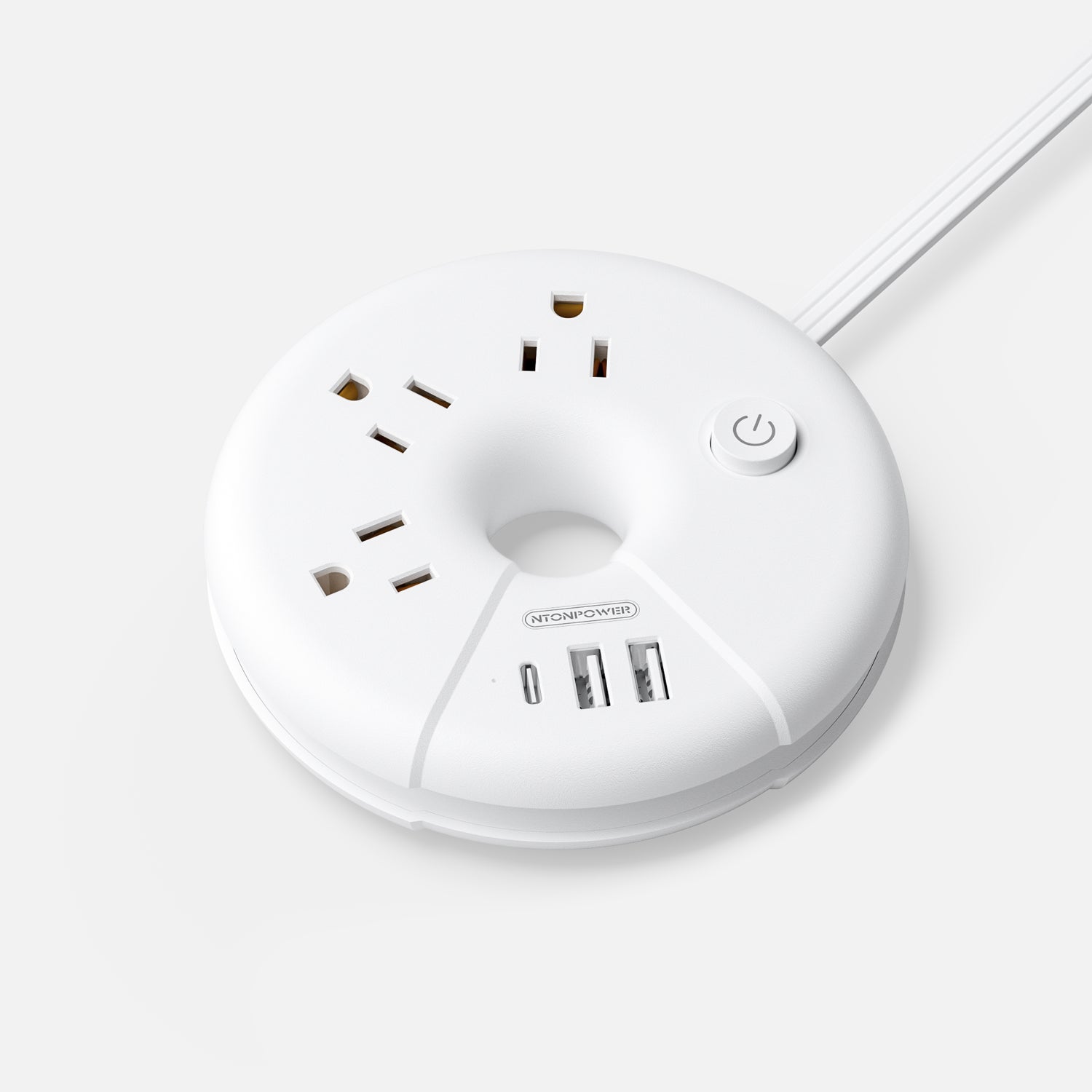 Ntonpower Neues Update i-Donut 3 Steckdosen 2USB 1 Typ C Dount Reise-Steckdosenleiste 