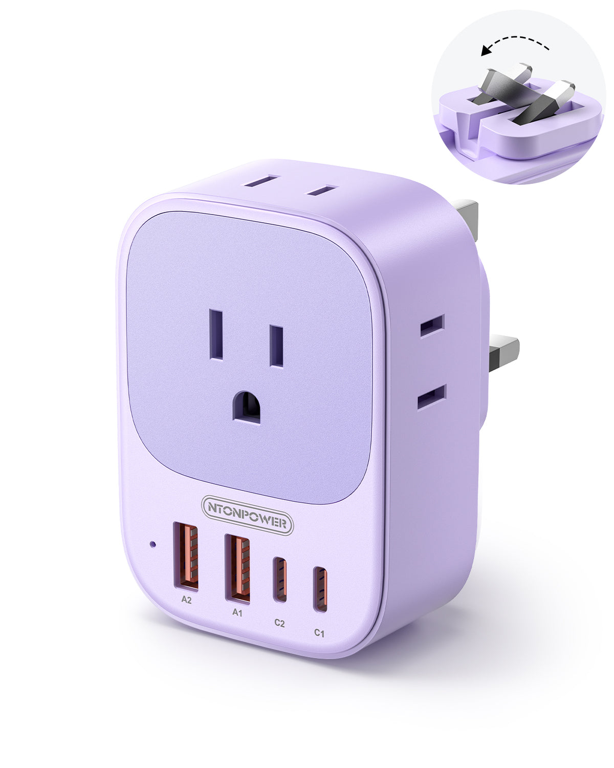 NTONPOWER US to UK Plug Adapter PD 25W