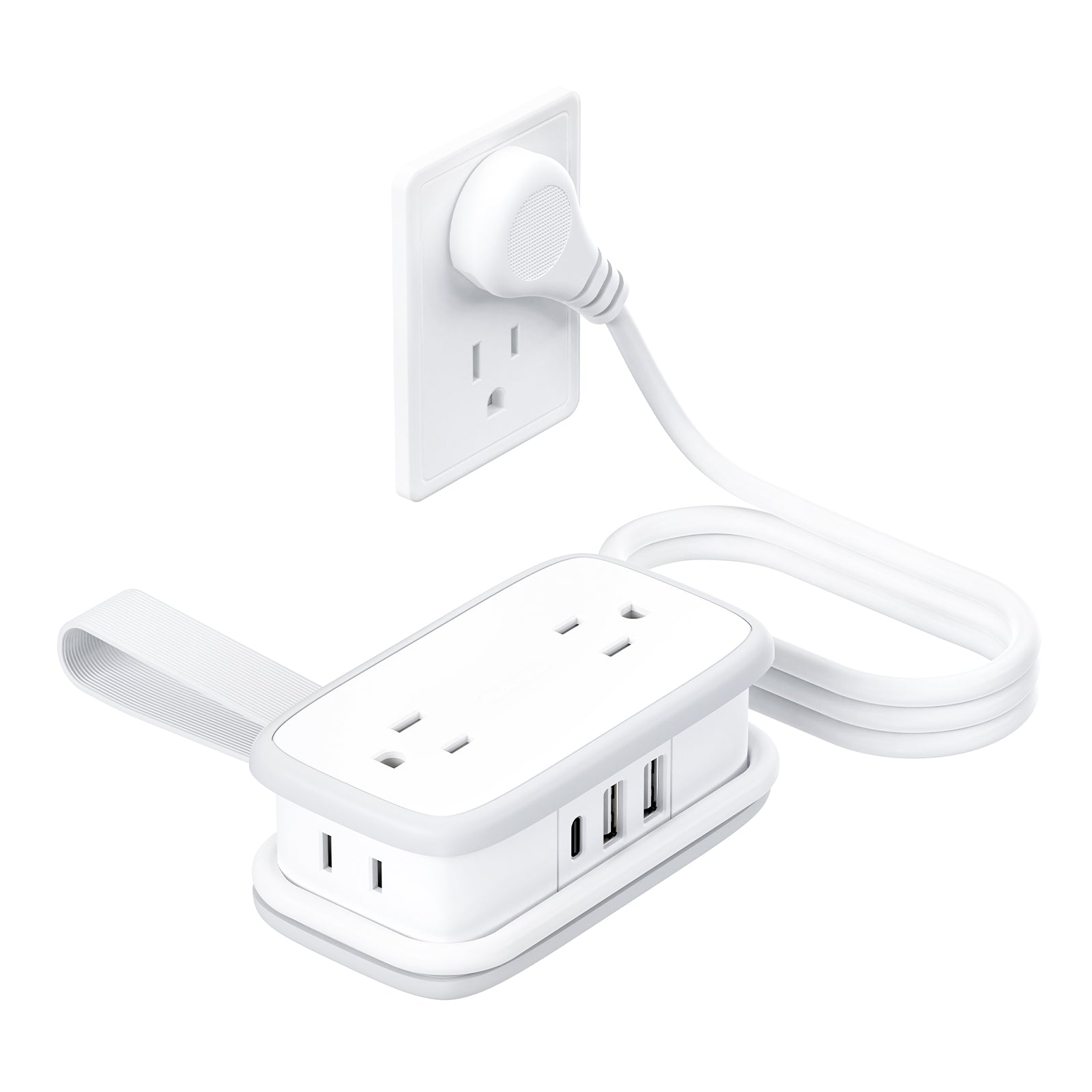 Ntonpower Pocket Power Strip 4 Outlets 3 USB Ports(1 Type C)