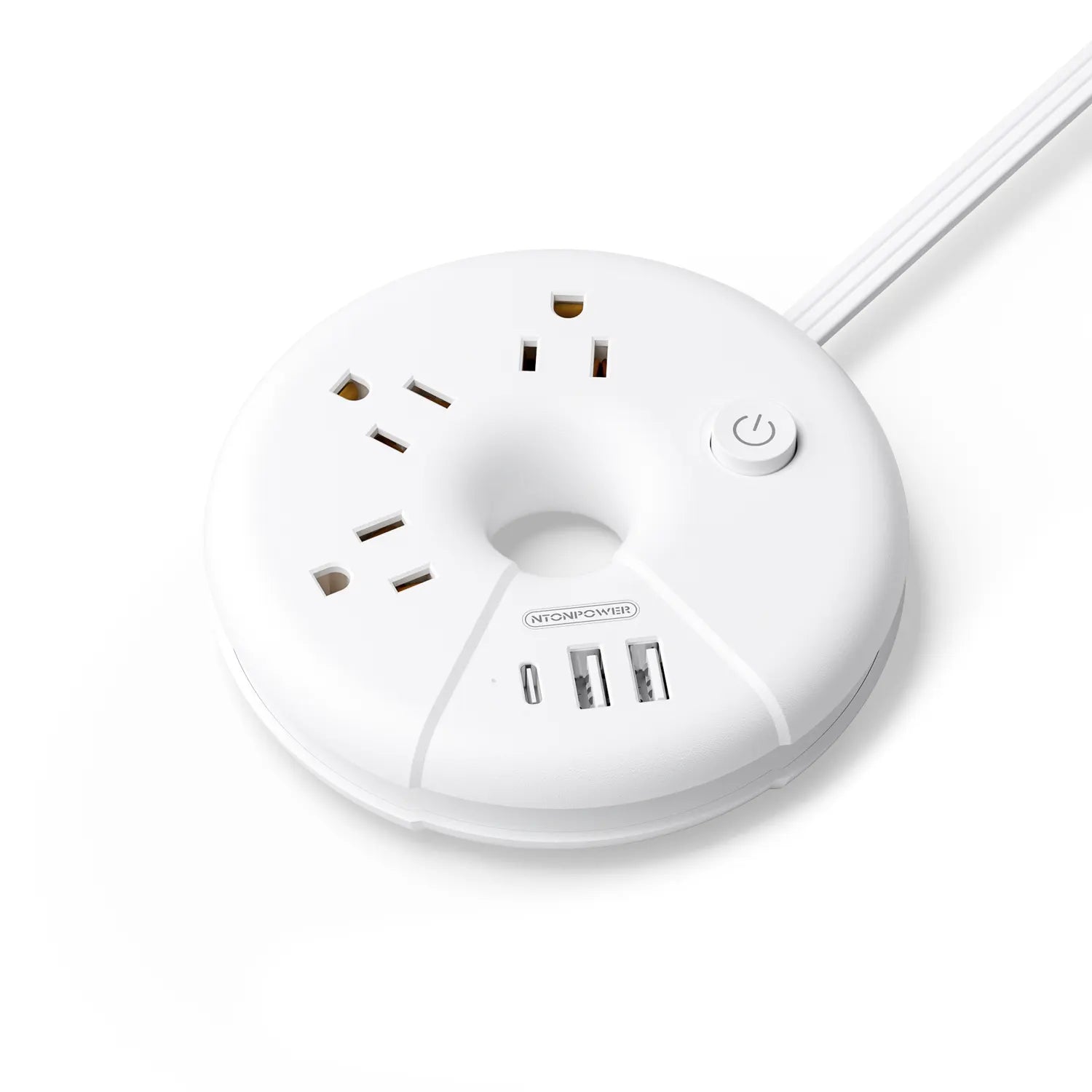 Ntonpower New i-Donut Power Strip 3 Outlets 2 USB-A 1 Type C