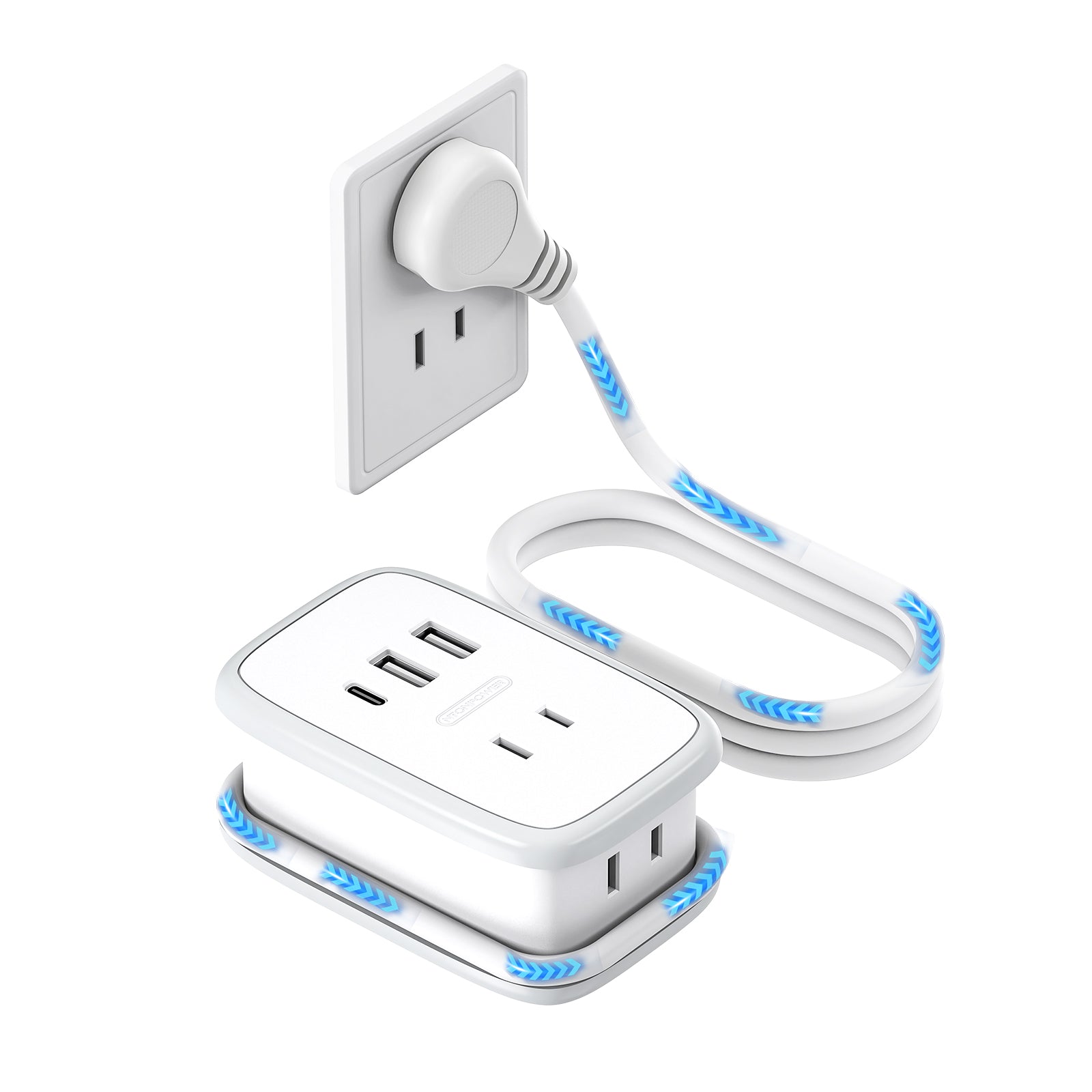 Ntonpower New JP Travel Pocket Power Strip 2 Outlets 2 USB-A 1 USB-C