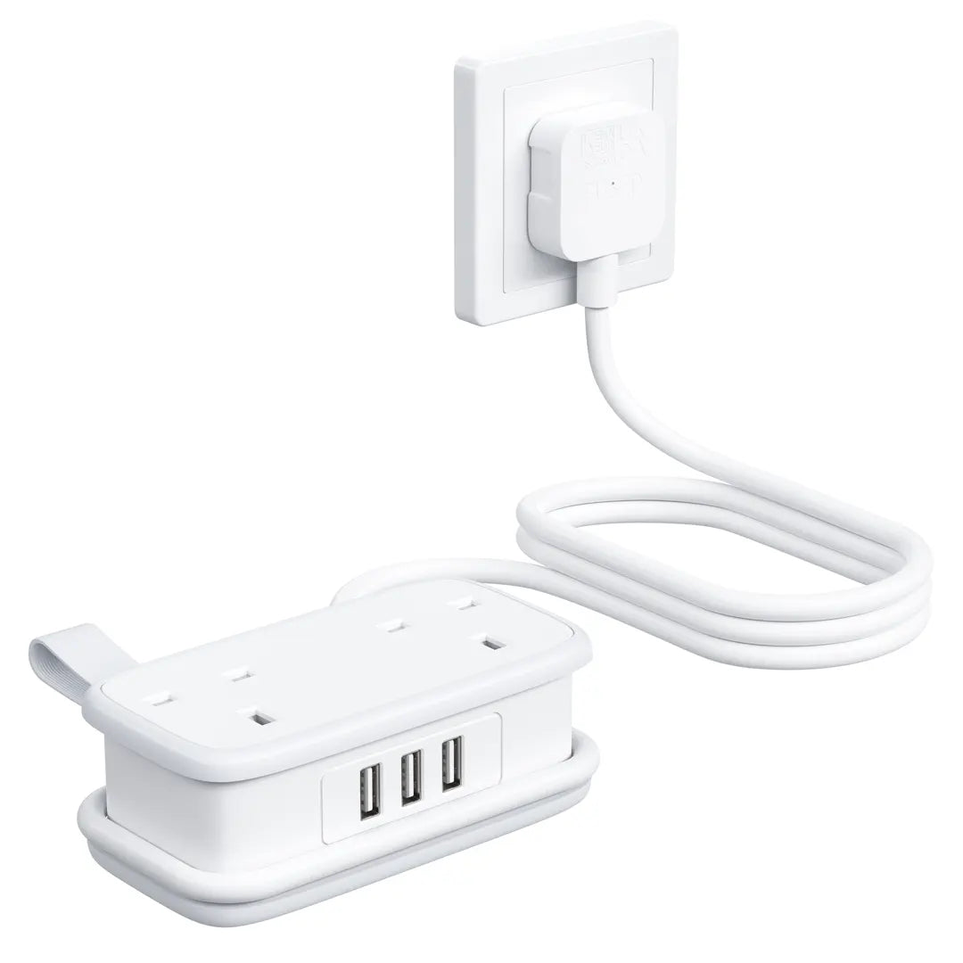 Ntonpower UK Pocket Power Strip 2 Outlets 3 USB Travel & Cruise