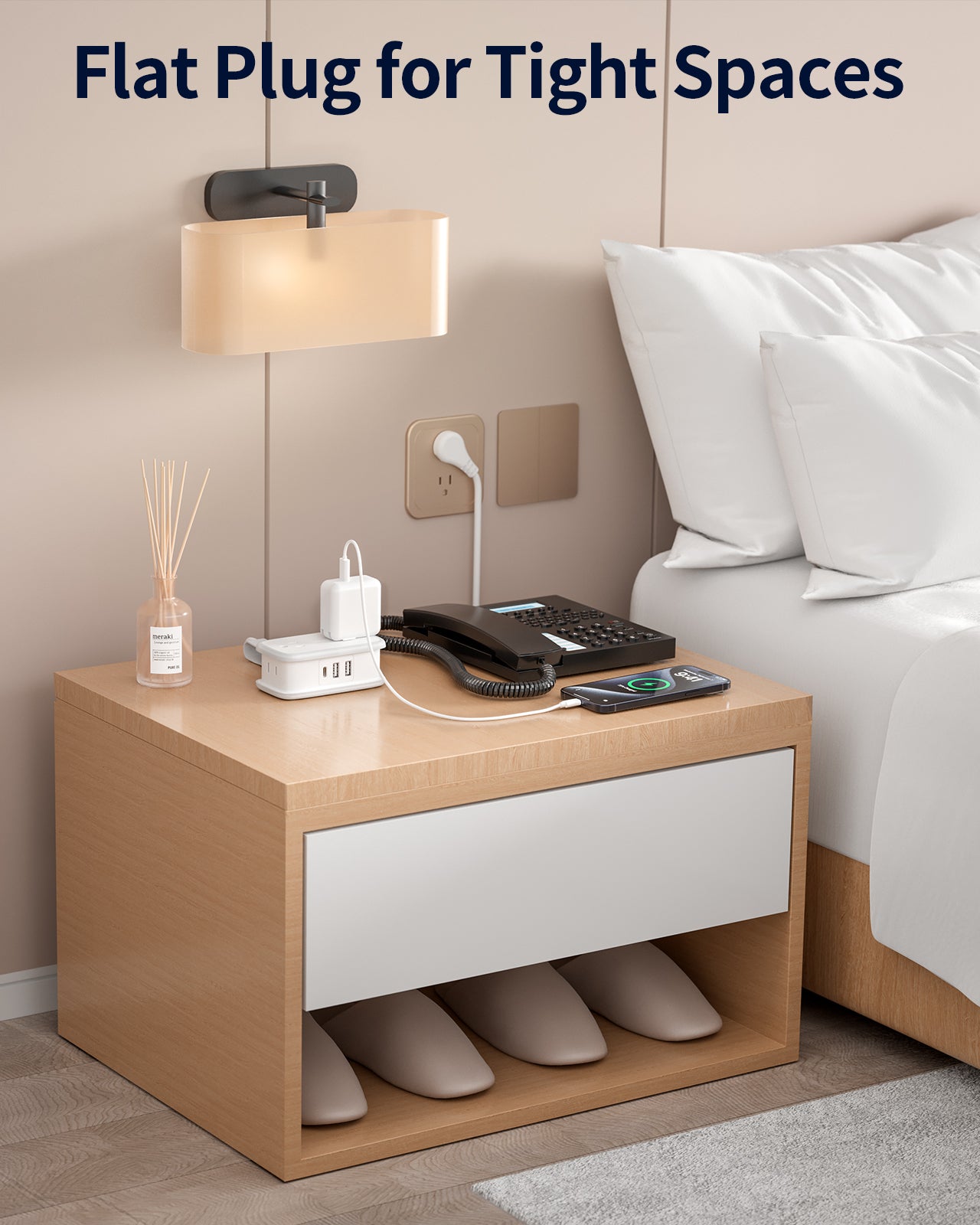 Ntonpower Pocket Power Strip 4 Steckdosen 2 USB-Anschlüsse 1 Typ C