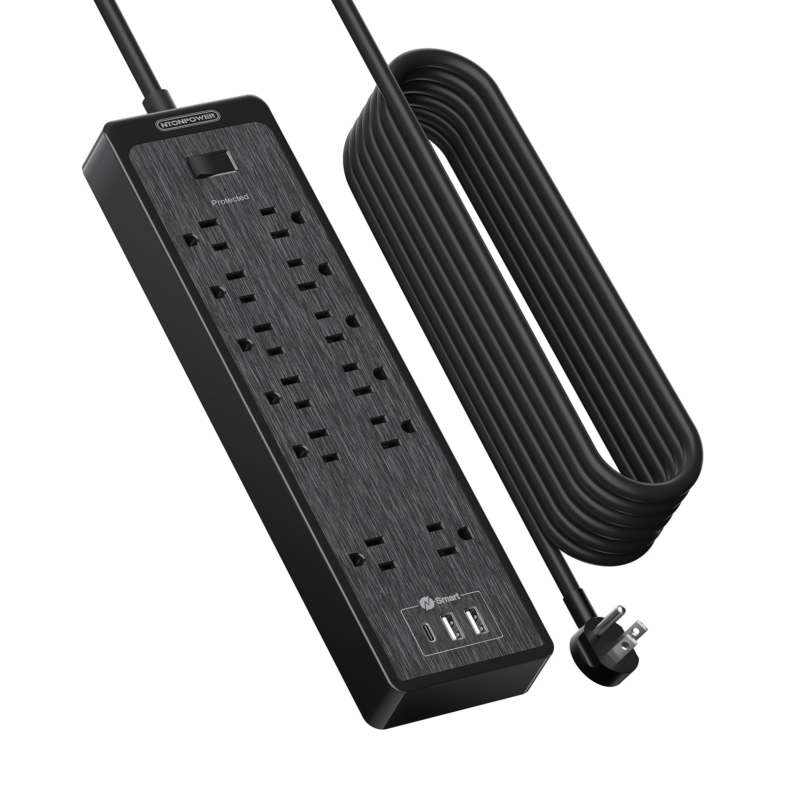 Ntonpower Surge Protector Power Strip 12 Outlets 2 USB-A 1-USB C(SKU: LS-12A3U-US-BK-4.6M, ASIN: B08CKBHCLD, GTIN:6954301173823)