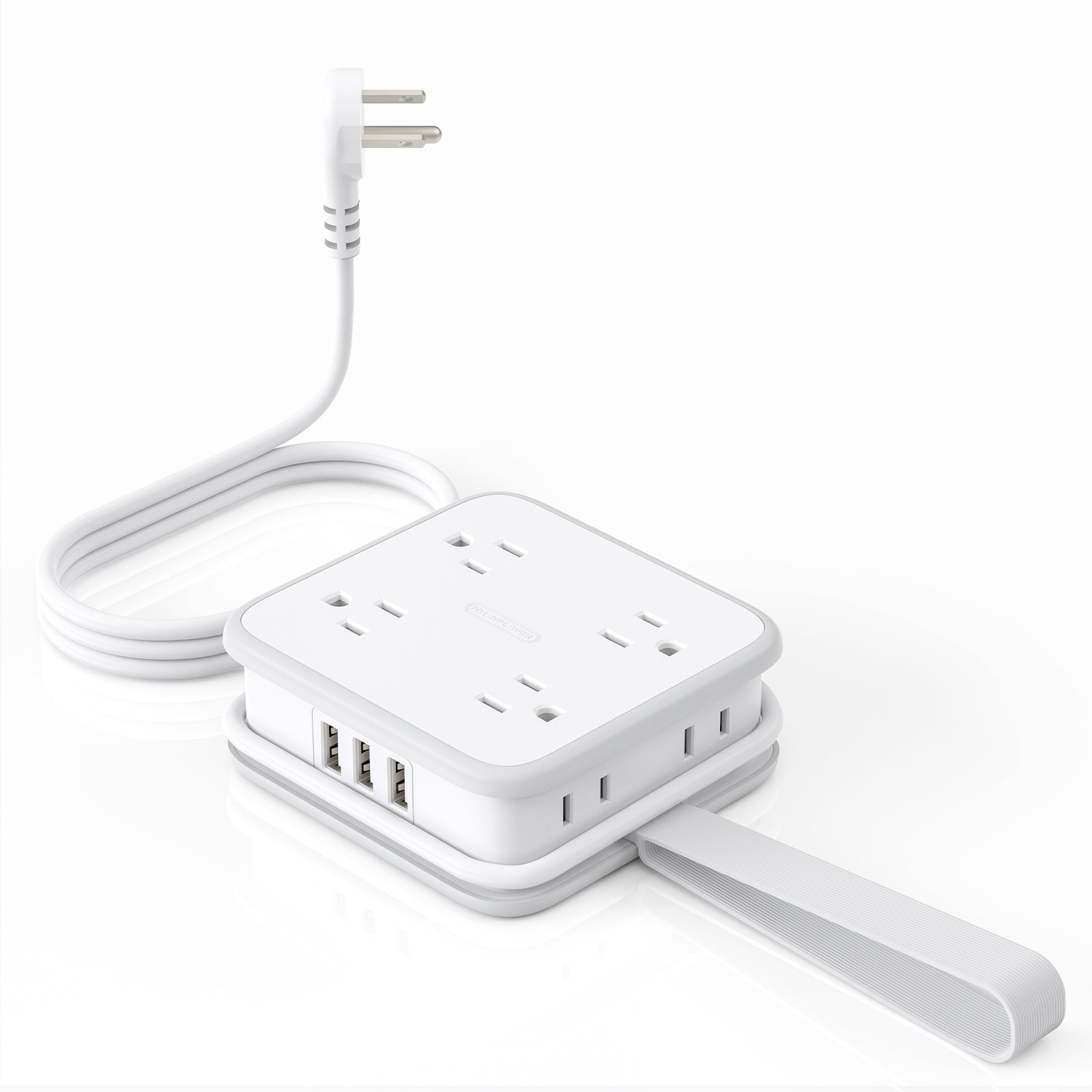 Ntonpower Powercube Power Strip 8 Outlets 3 USB Wrapped Cord