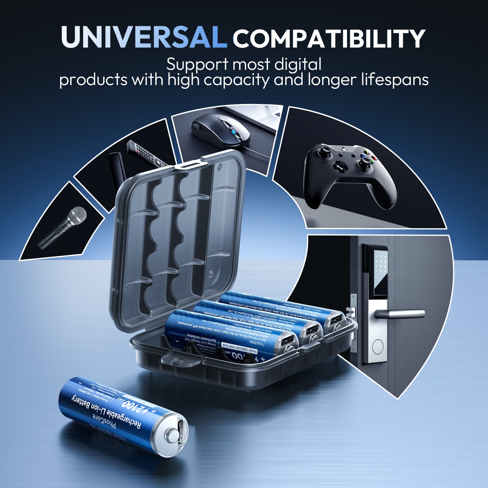 NTONPOWER AA Lithium Rechargeable Batteries 4 Pack