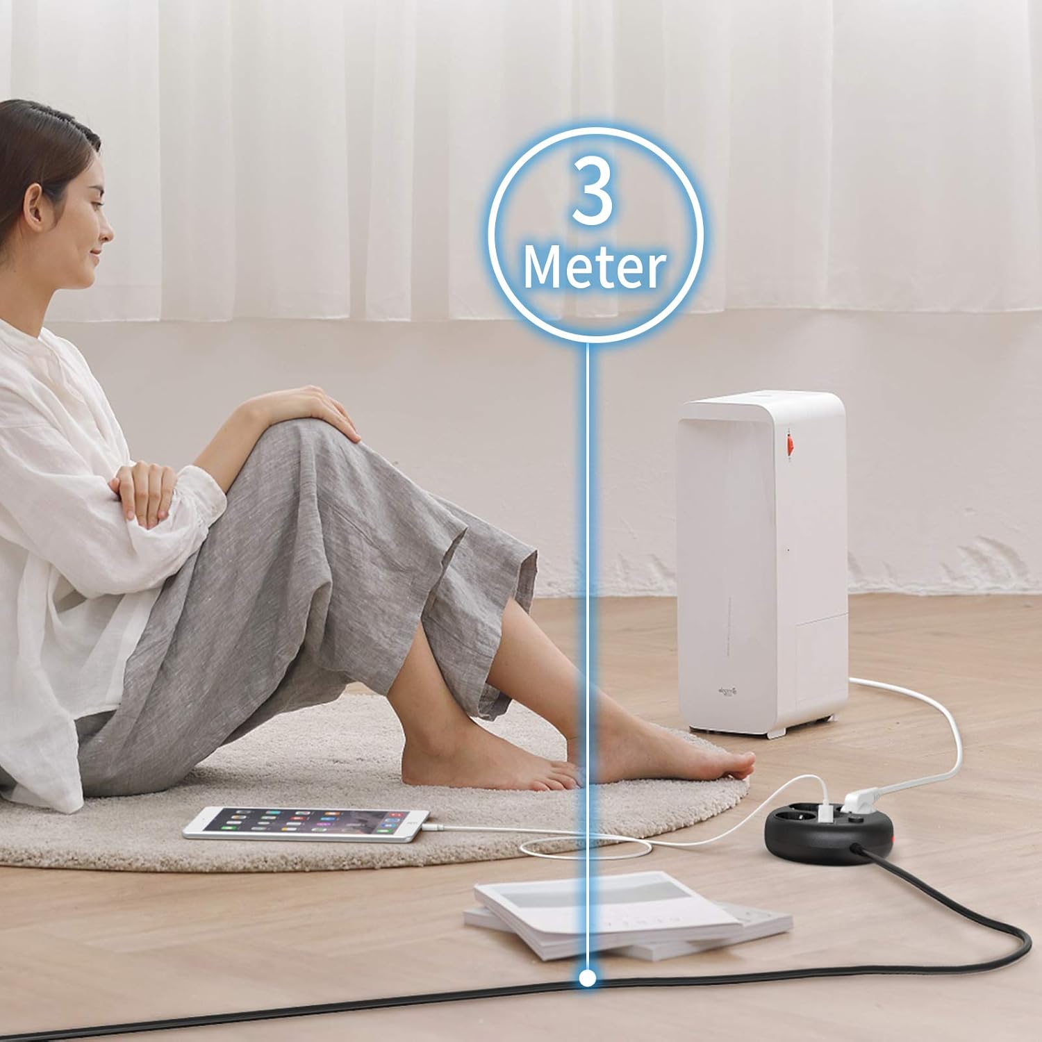 Ntonpower EUPower Strip 3 Outlets 2 USB-A