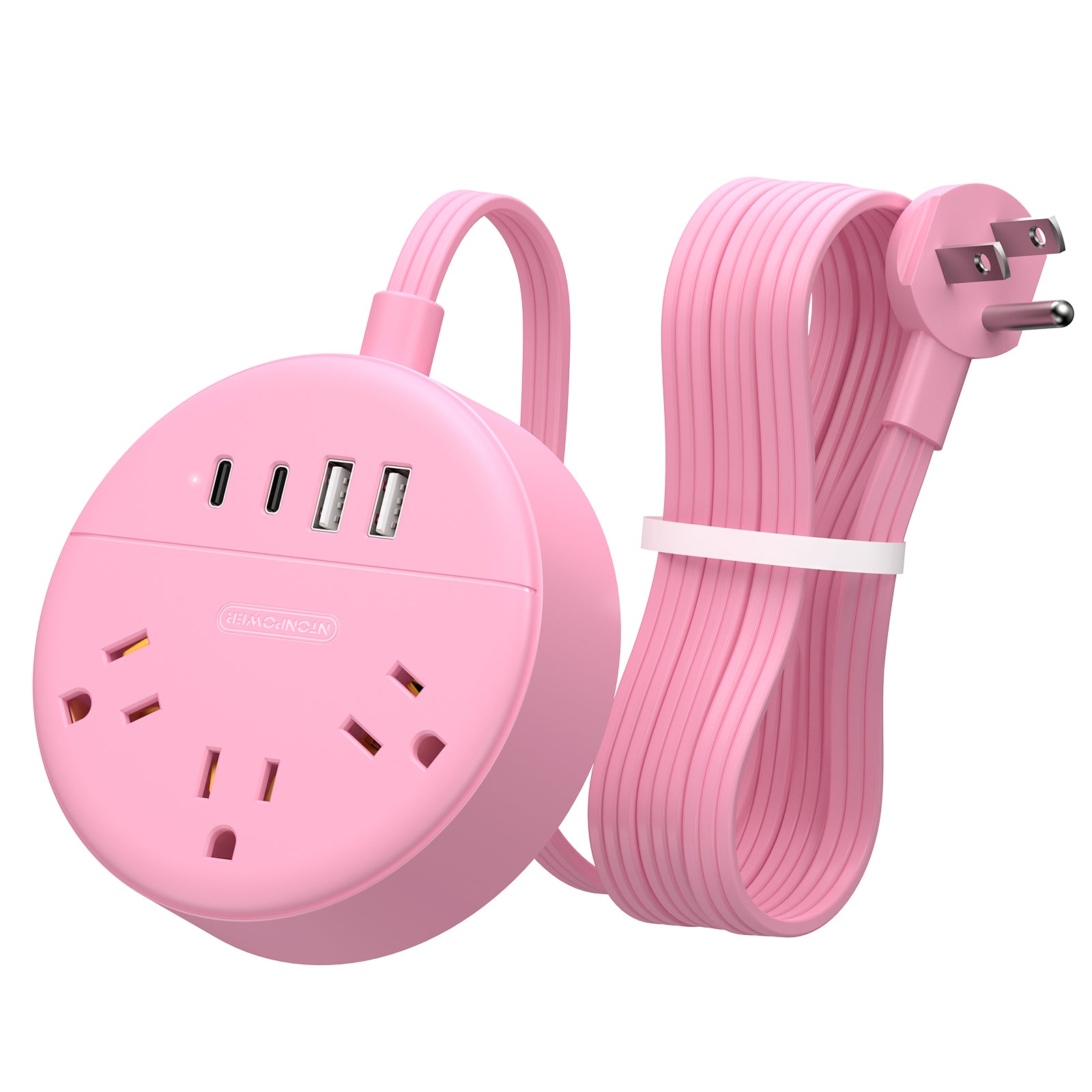 Ntonpower New Dot  Power Strip 3 Outlets 2 USB-A 2 USB-C Small&Travel
