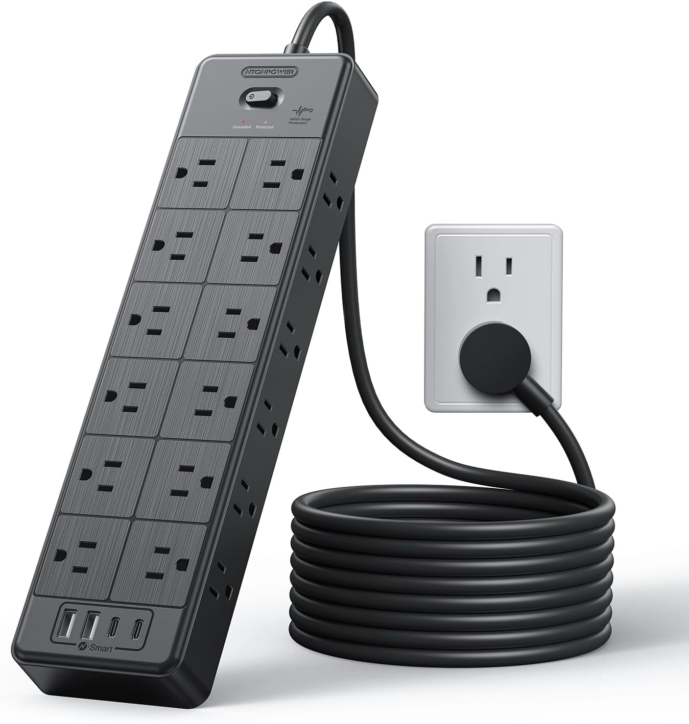 Ntonpower Surge Protector Power Strip 24 Outlets 2 USB-A 2-USB C