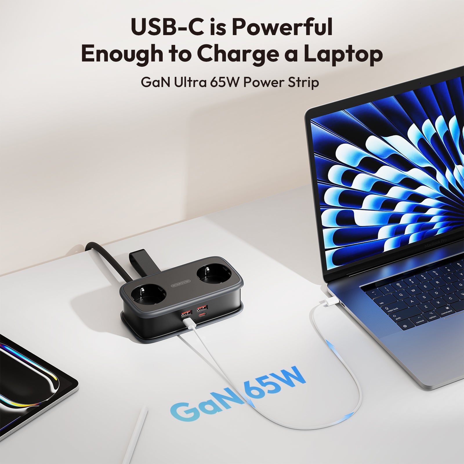 Ntonpower EU Pocket Power Strip 2 Outlets 2 USB-A 2 USB-C 65W GaN