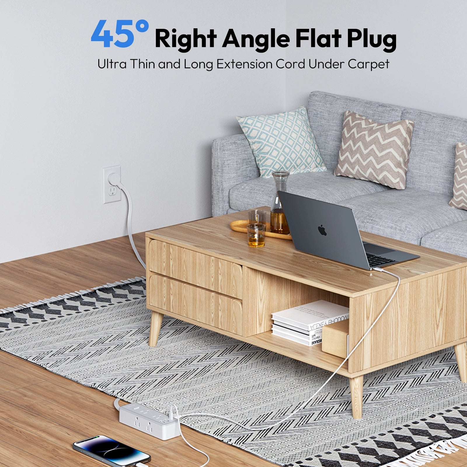 Ntonpower Surge Protector Power Strip 6 Outlets 2 USB-A 1 USB-C