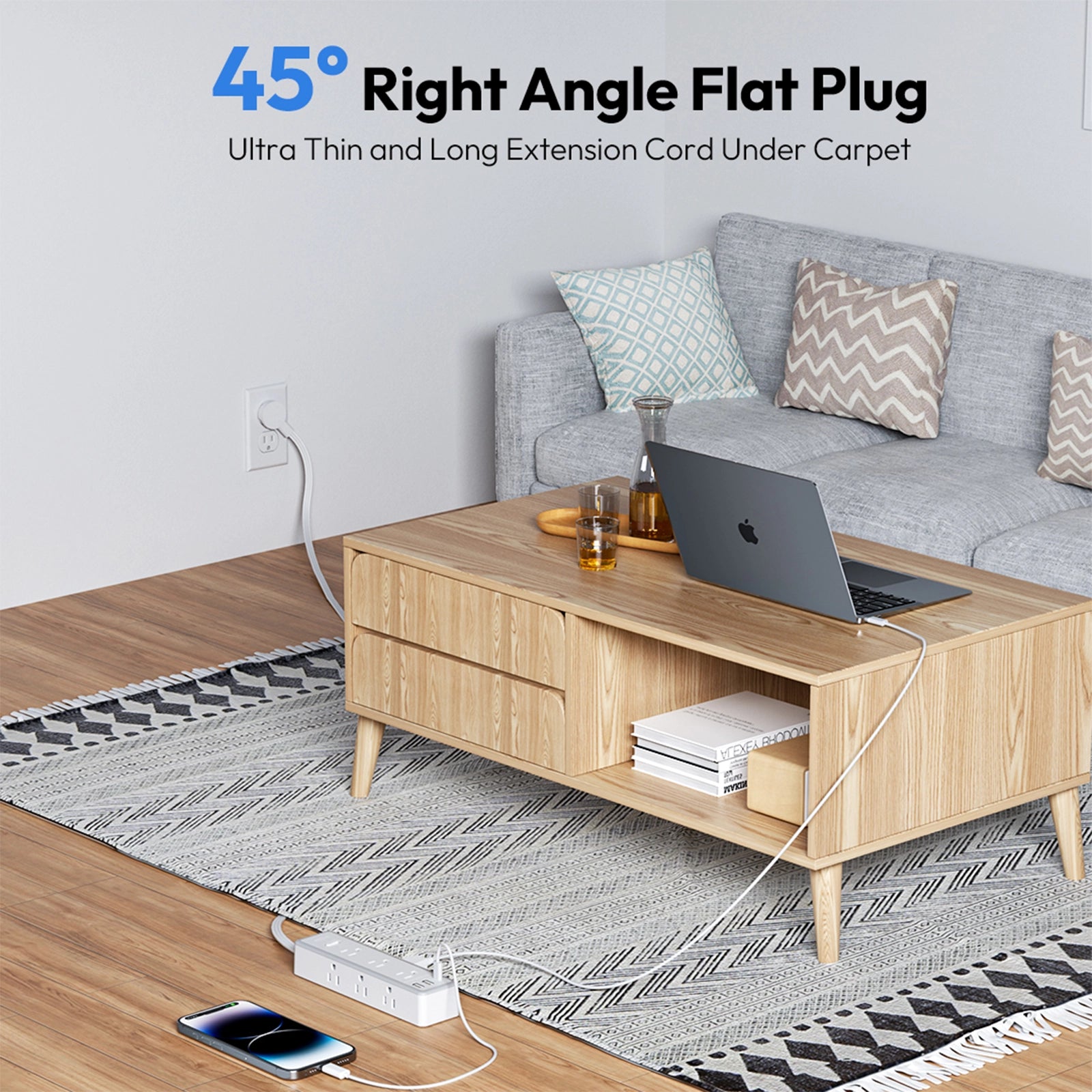 Ntonpower Surge Protector Power Strip 9 Outlets 2 USB-A 1 USB-C