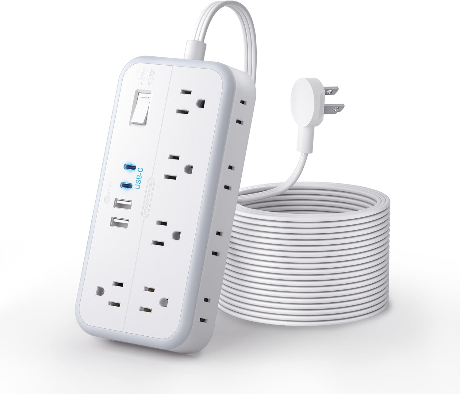 NTONPOWER 2700J Surge Protector 10 Outlets 4 USB Ports (2 USB C) Power Strip