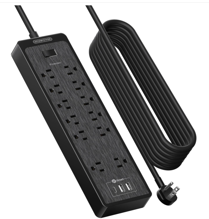 Ntonpower Surge Protector Power Strip 12 Outlets 2 USB-A 1-USB C(SKU: LS-12A3U-US-BK-4.6M, ASIN: B08CKBHCLD, GTIN:6954301173823)