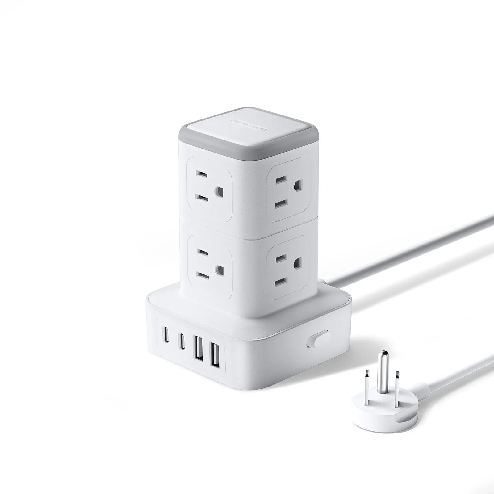 Ntonpower New Surge Protector Power Strip Tower 8 Outlets 2 USB-A 2 USB-C