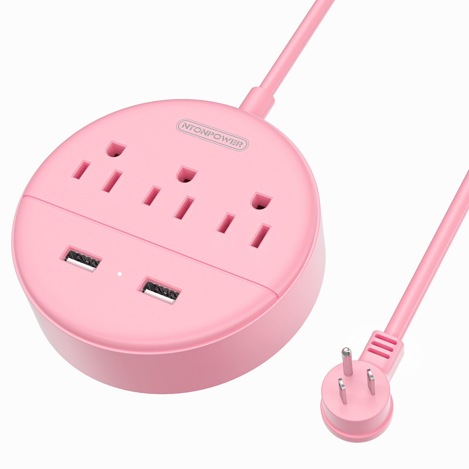 Ntonpower Power Dot 3 Outlets2 USB-Steckdosenleiste mit flachem Stecker 