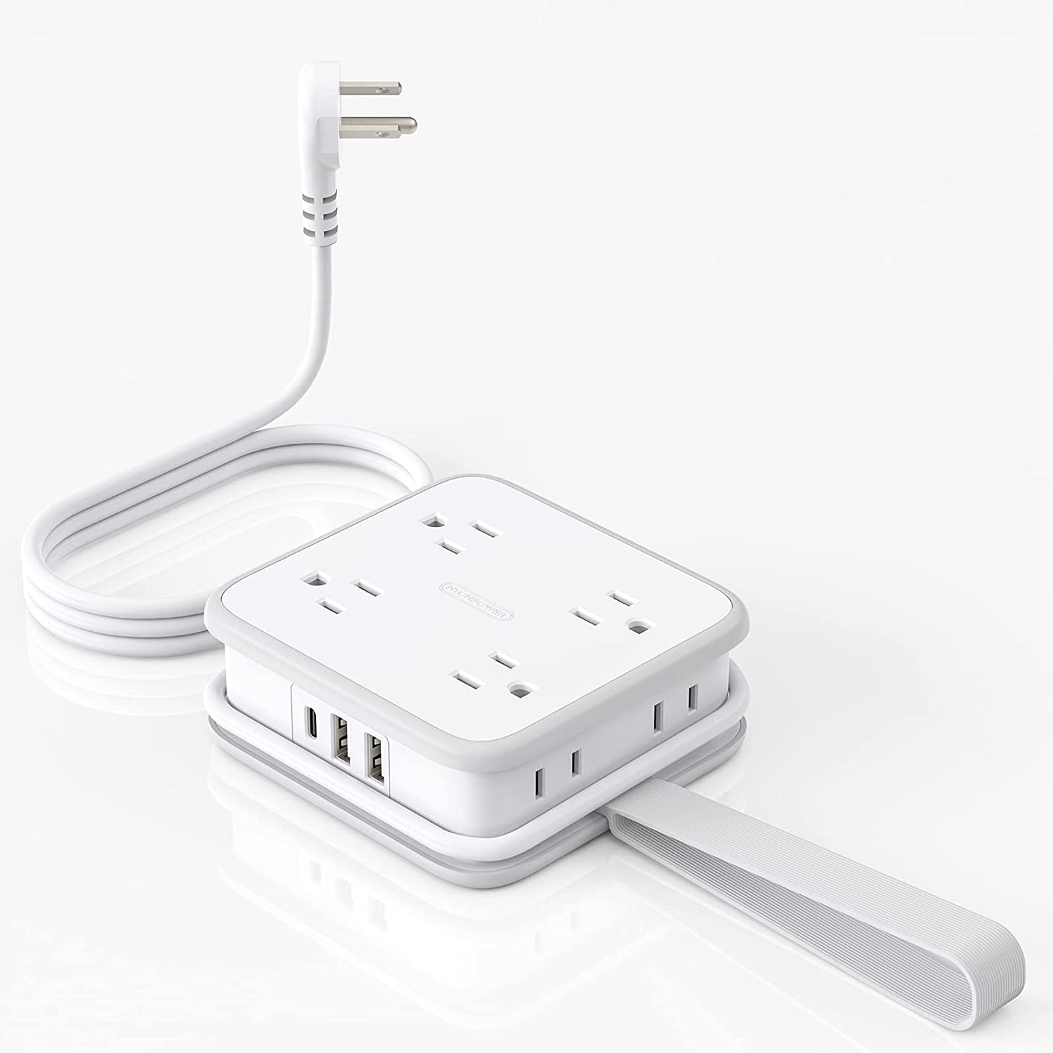 Ntonpower Powercube Power Strip 8 Outlets 3 USB Wrapped Cord