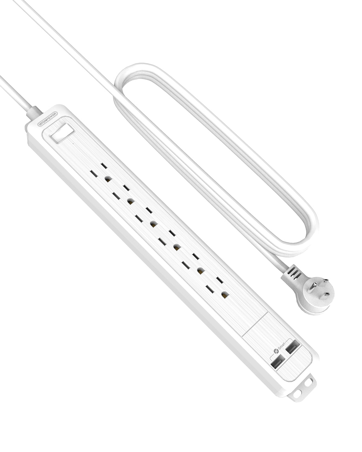 Ntonpower 1080J Surge Basic Power Strip 6 Outlets 2 USB