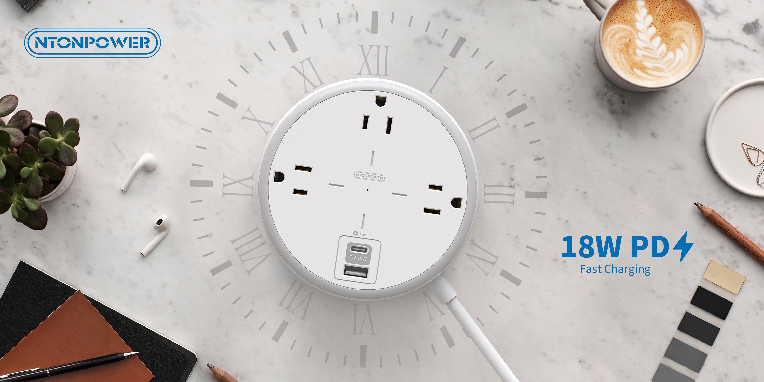 Essential for Home Office: NTONPOWER Launches a Portable Fast-charging USB-C Power Strip