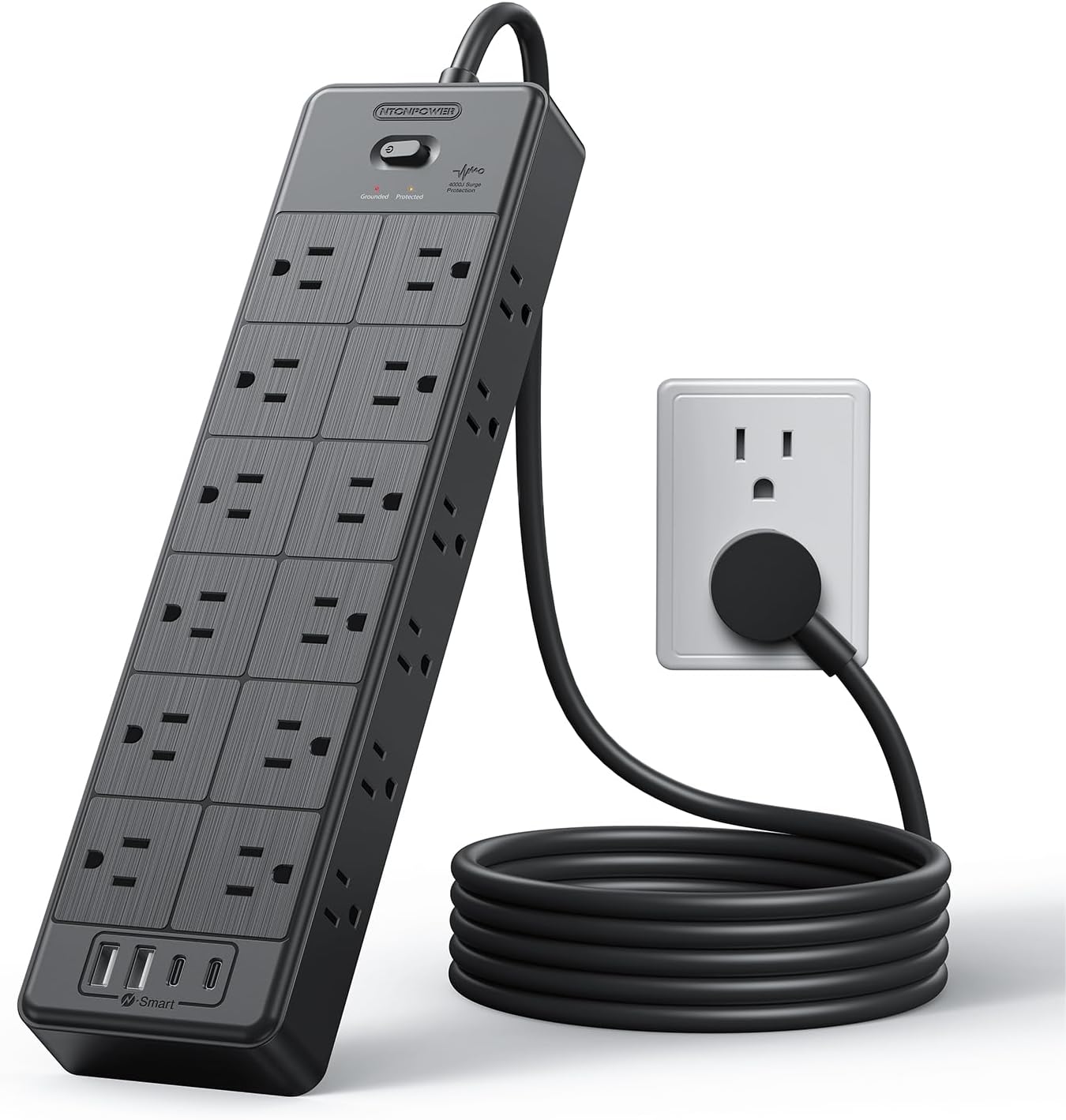 Ntonpower Surge Protector Power Strip 24 Outlets 2 USB-A 2-USB C