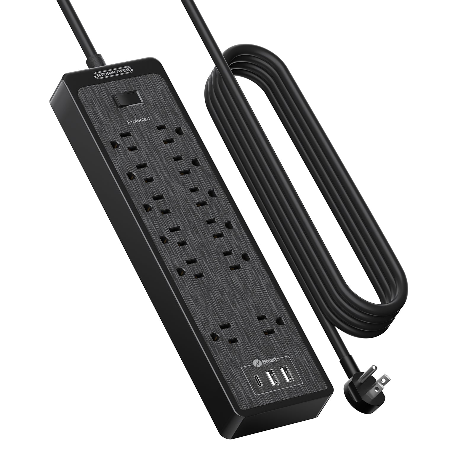 Ntonpower Surge Protector Power Strip 12 Outlets 2 USB-A 1-USB C（SKU: LS-12A3U-US-BK-4.6M,  ASIN: B08CKBHCLD, GTIN：6954301173823）