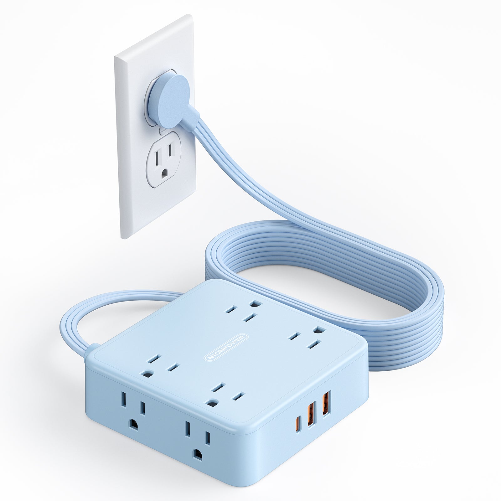 Ntonpower Widecube Power Strip 8 Outlets 2 USB-A 1 USB-C
