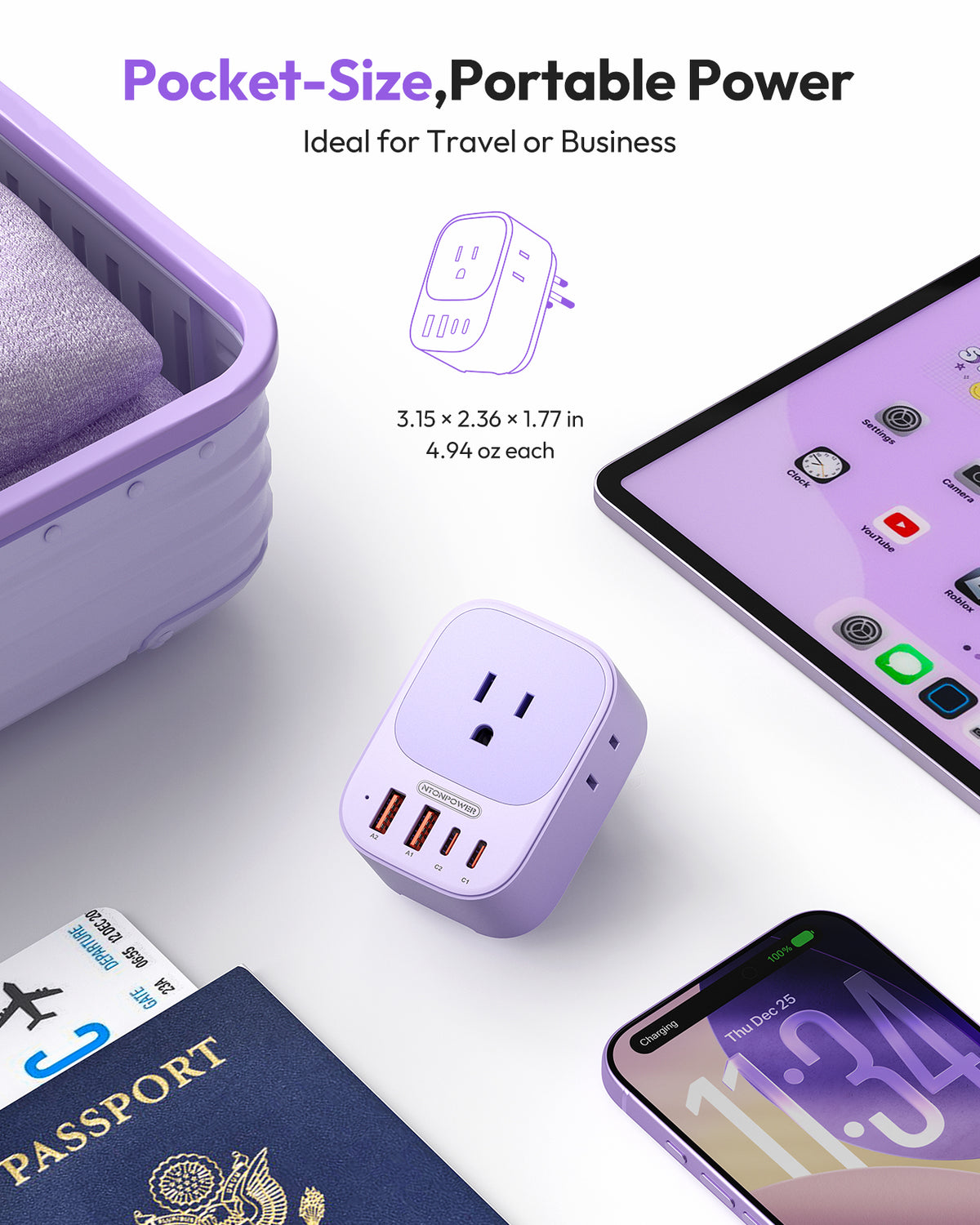 NTONPOWER US to UK Plug Adapter PD 25W