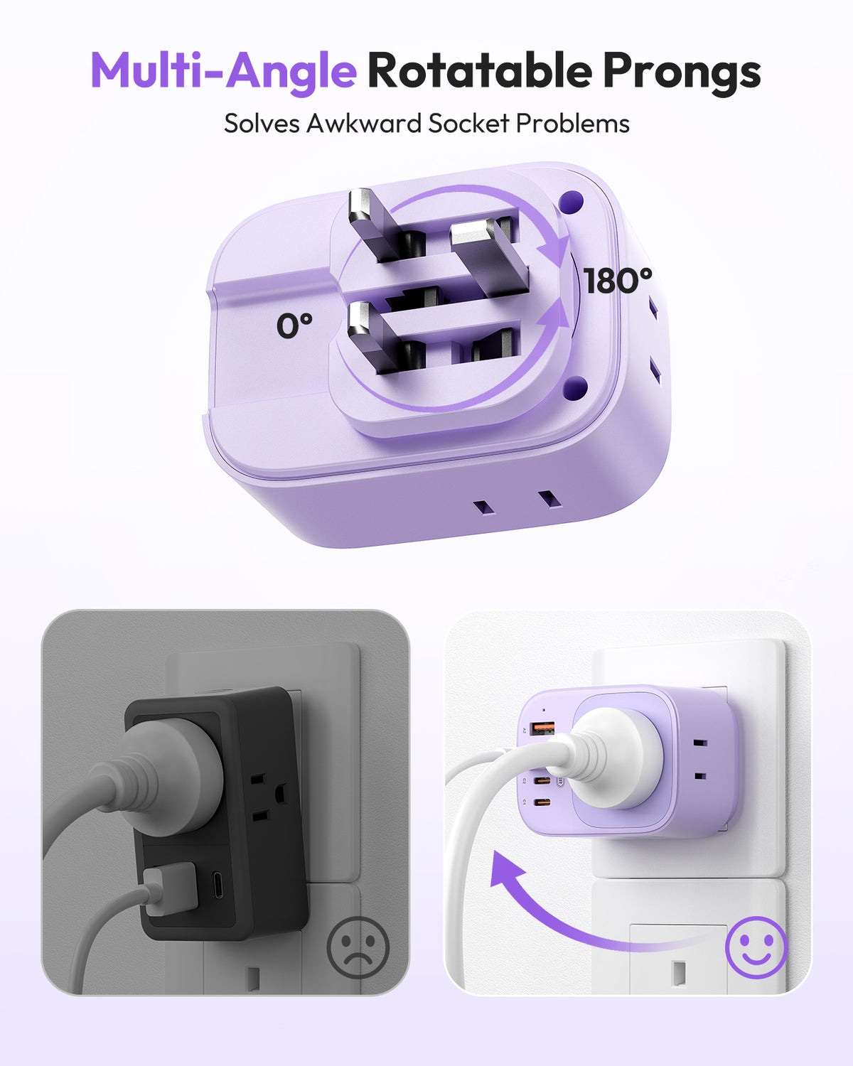 NTONPOWER US to UK Plug Adapter PD 25W