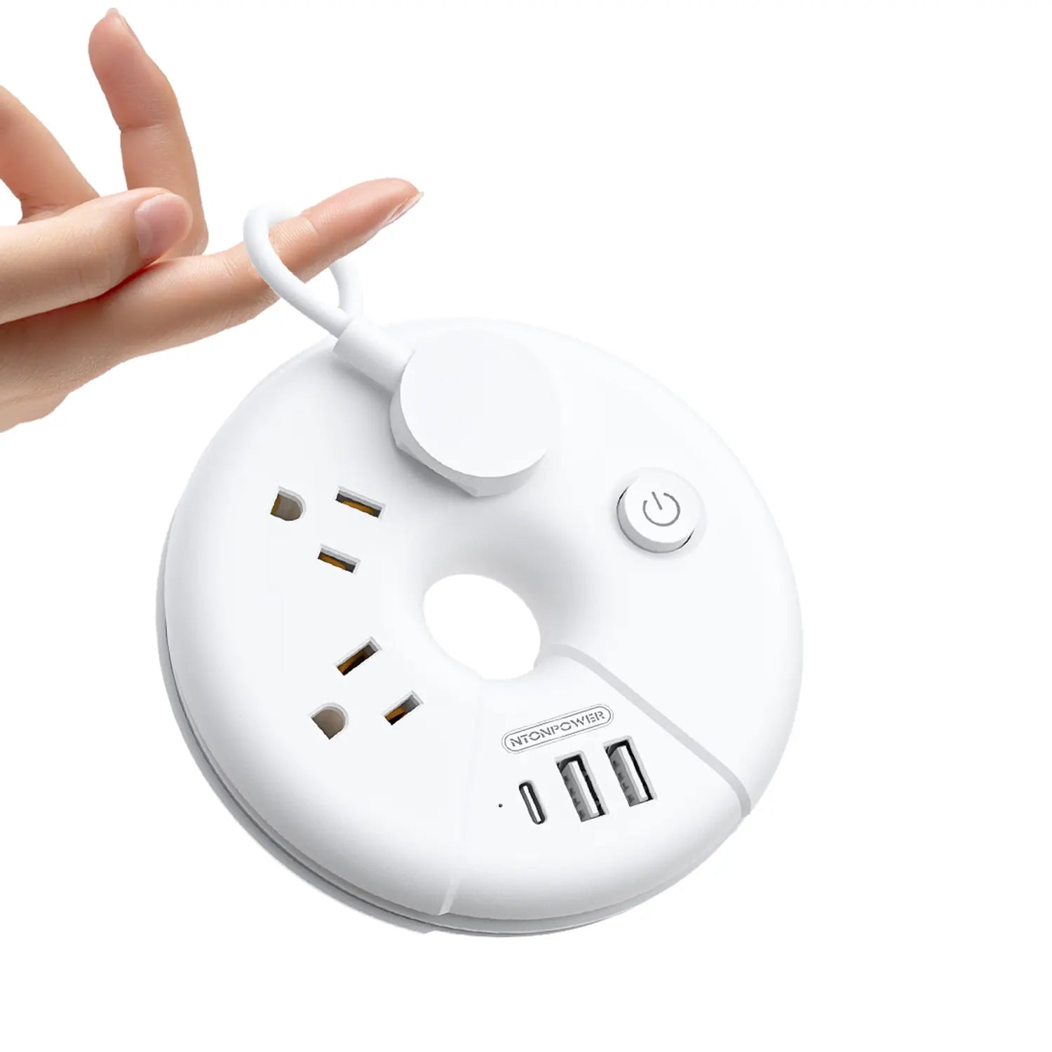 Ntonpower New i-Donut Power Strip 3 Outlets 2 USB-A 1 Type C
