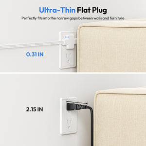 Flat plug extension cord