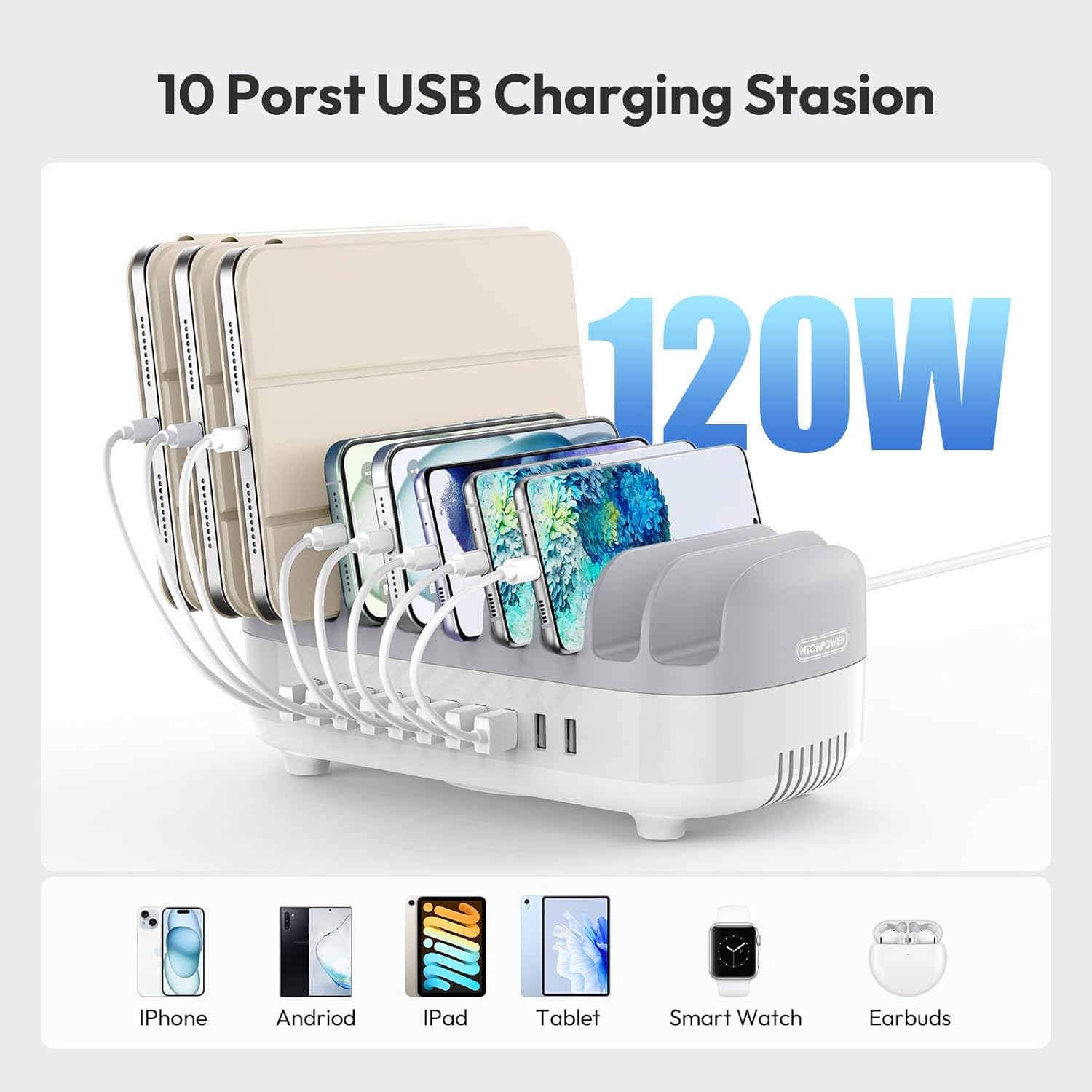 Ntonpower 10 Ports Charging Station