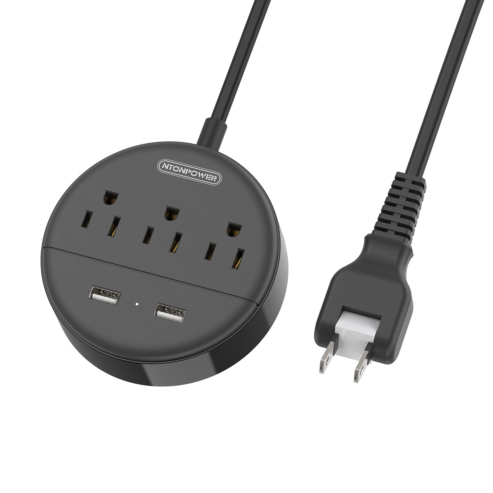 Ntonpower Dot Power Strip 3 Outlets 2 USB Small & Travel