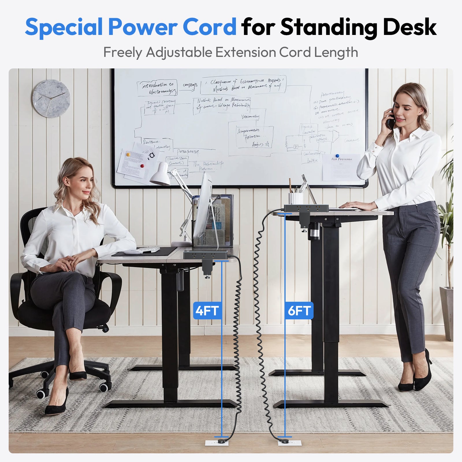 NTONPOWER Standing Desk Power Strip 9 Outlets 2 USB-A 1 USB-C