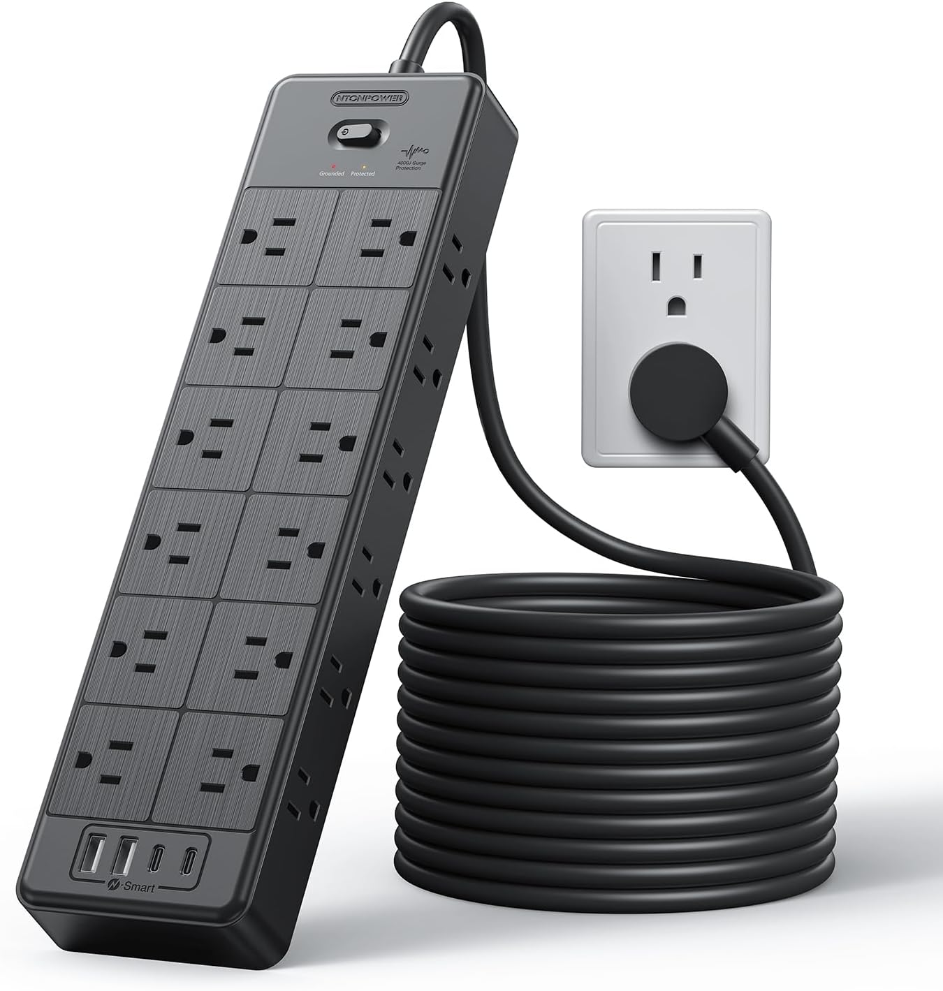 Ntonpower Surge Protector Power Strip 24 Outlets 2 USB-A 2-USB C