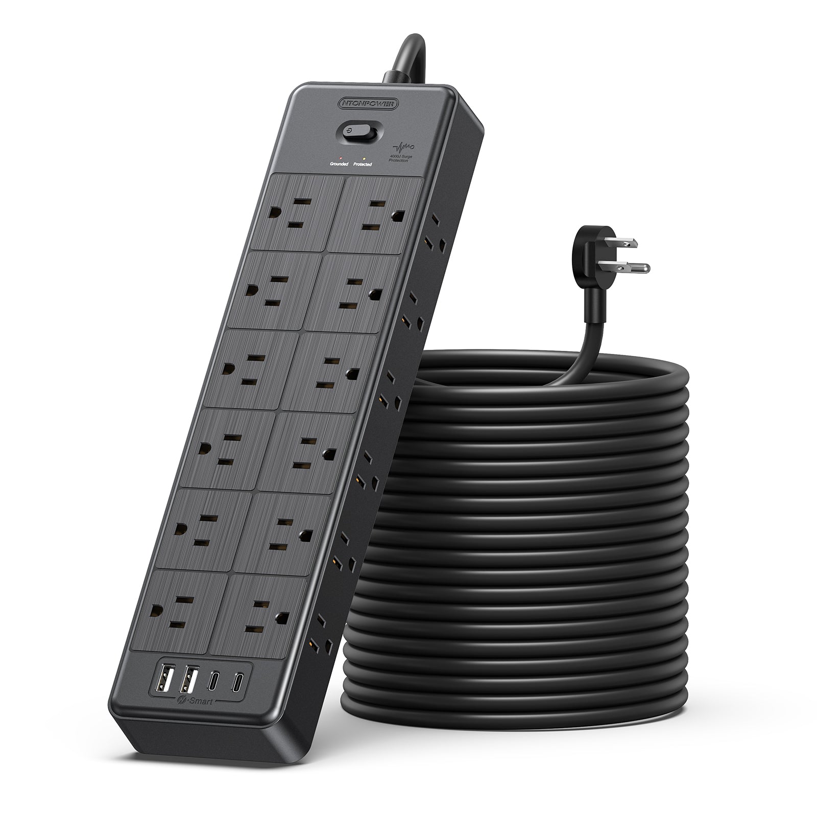 Ntonpower Surge Protector Power Strip 24 Outlets 2 USB-A 2-USB C