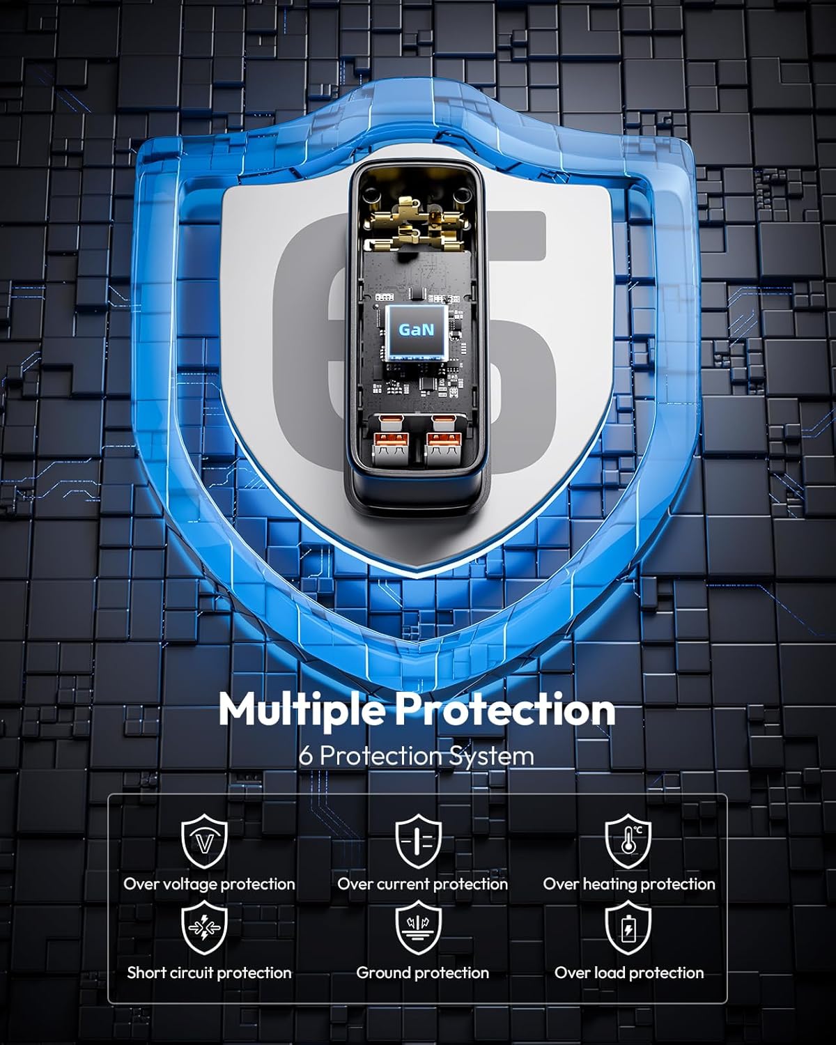 NTONPOWER GAN Ultra 100W USB  Power Strip, 3 Outlets 2 USB-A 2 USB-C