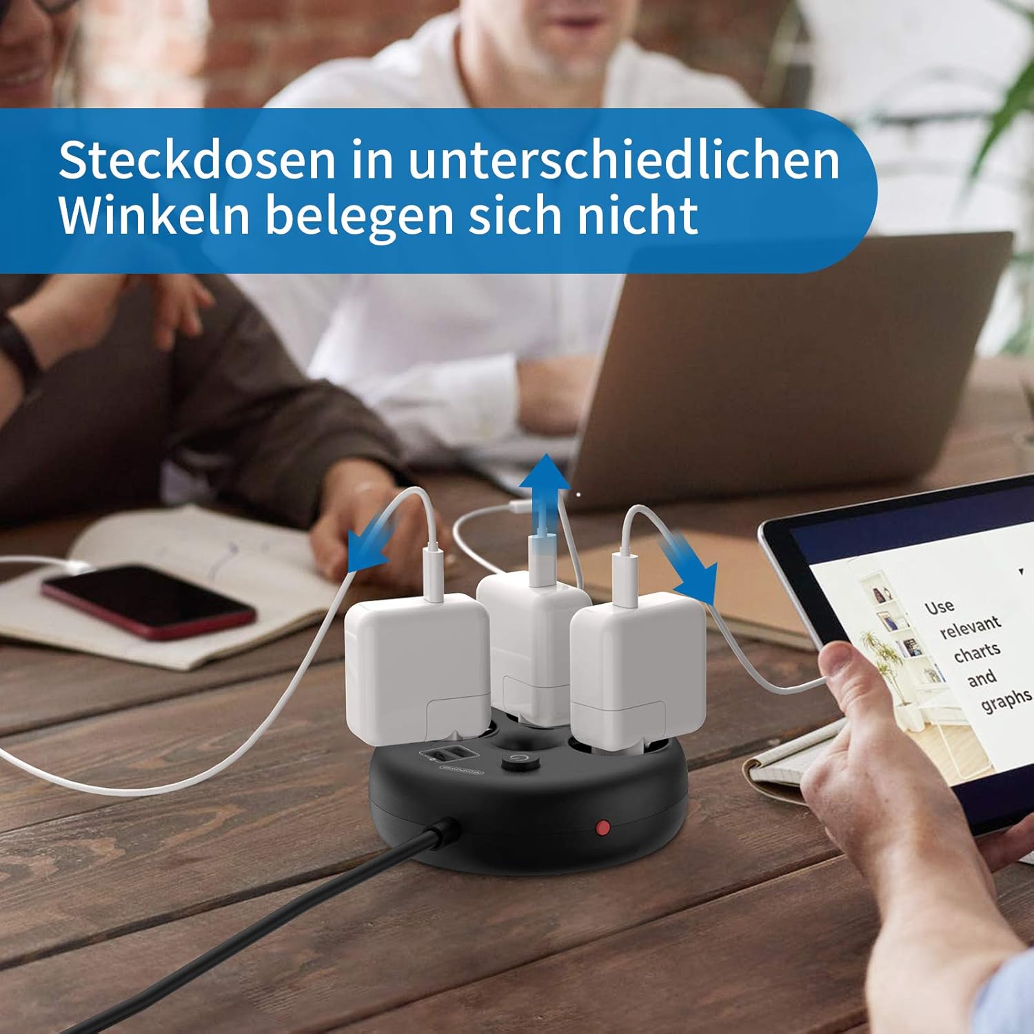 Ntonpower EUPower Strip 3 Outlets 2 USB-A