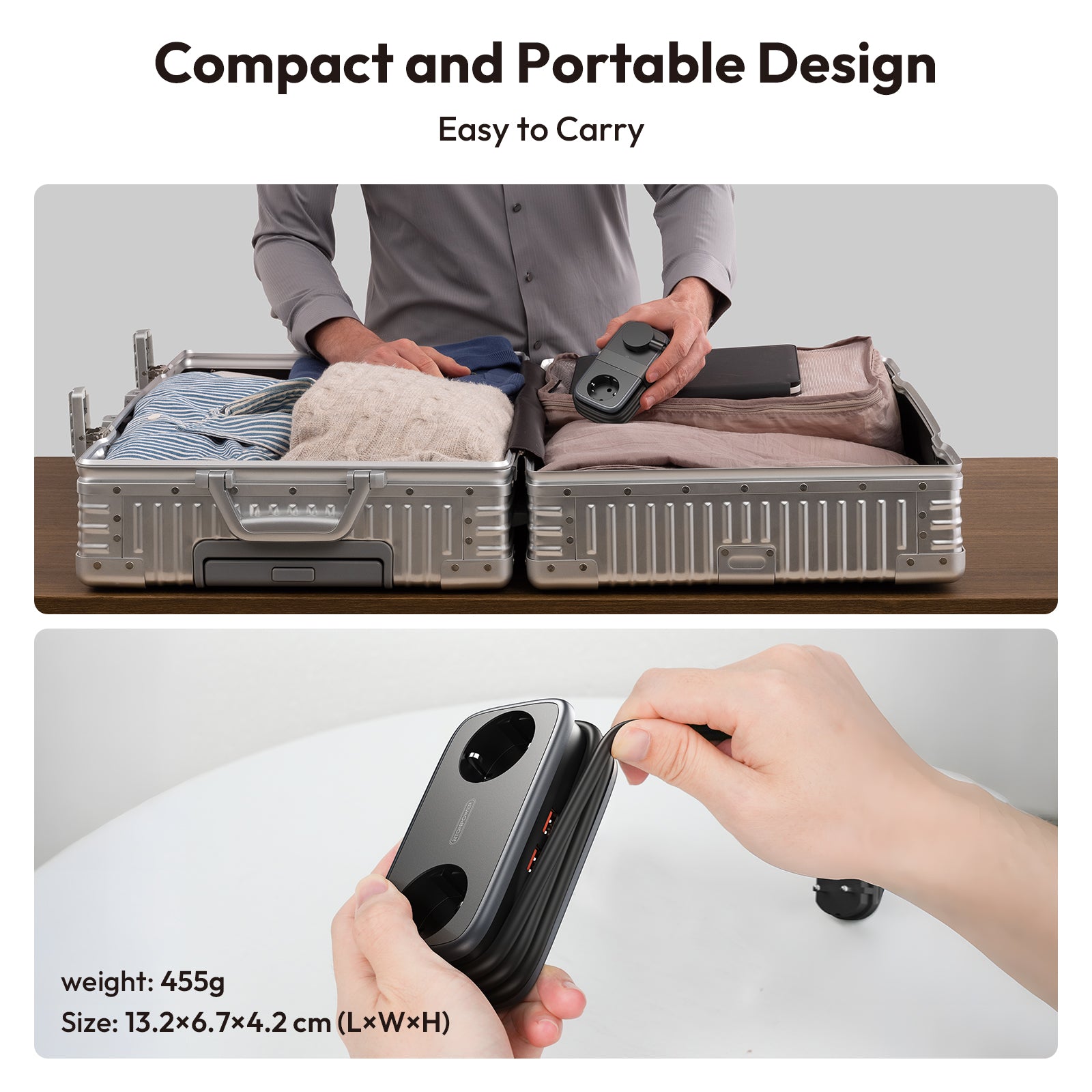 Ntonpower EU Pocket Power Strip 2 Outlets 2 USB-A 2 USB-C 65W GaN