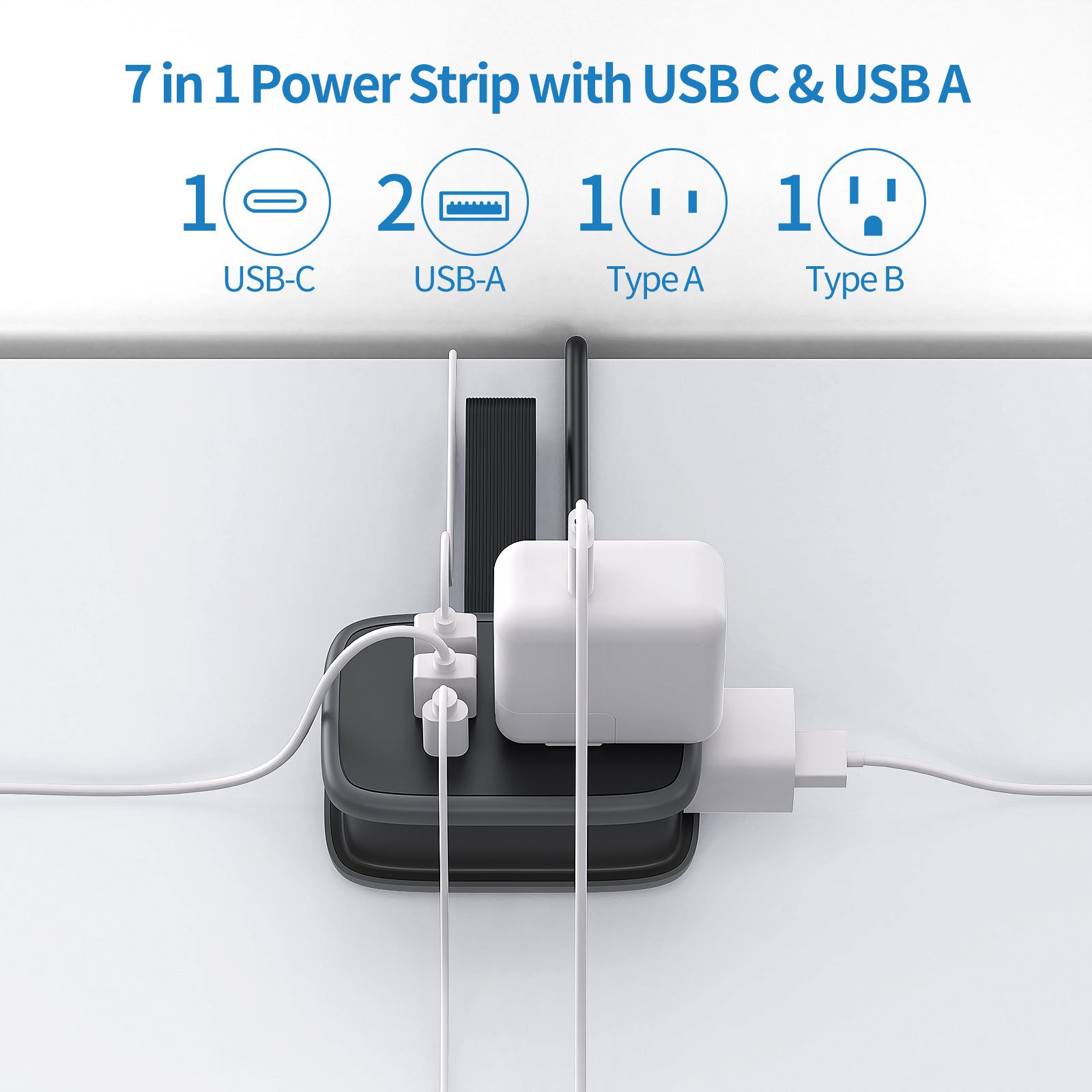 Ntonpower New Pocket Power Strip 2 Outlets 3 USB Ports