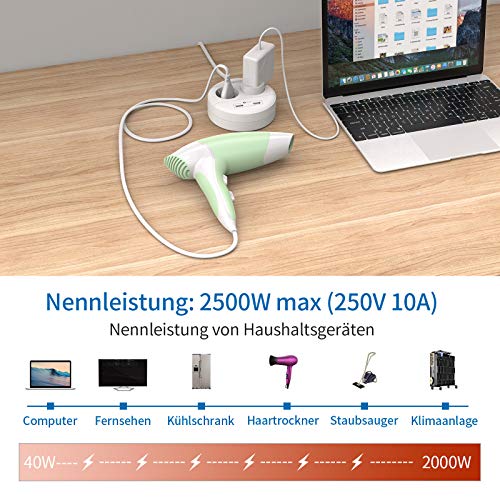 NTONPOWER EU multiple socket Space-saving table socket for travel and office