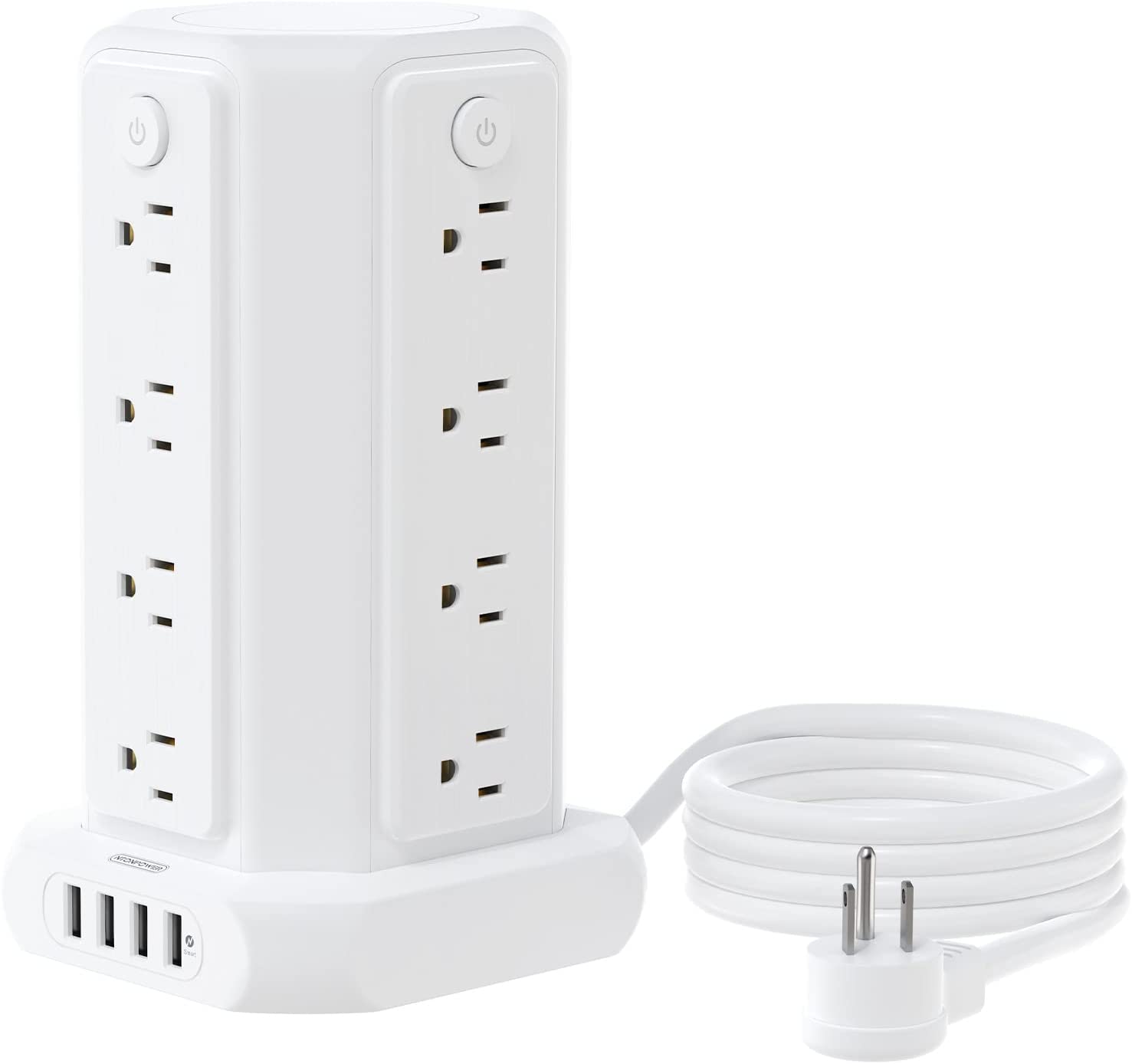 Ntonpower Surge Protector Power Strip Tower 16 Outlets 4 USB 1080J