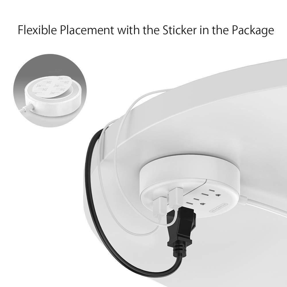 Ntonpower Power Dot 3 Outlets2 USB-Steckdosenleiste mit flachem Stecker 