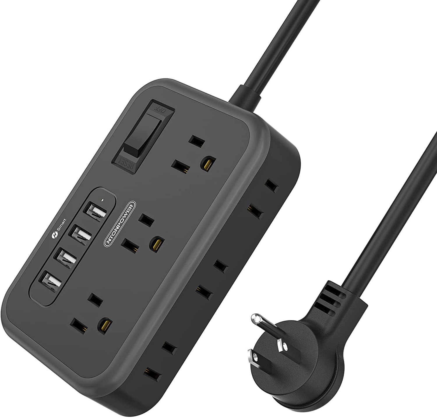 Ntonpower Chrono charge 6 Outlets 4 USB Flat Plug Power Strip