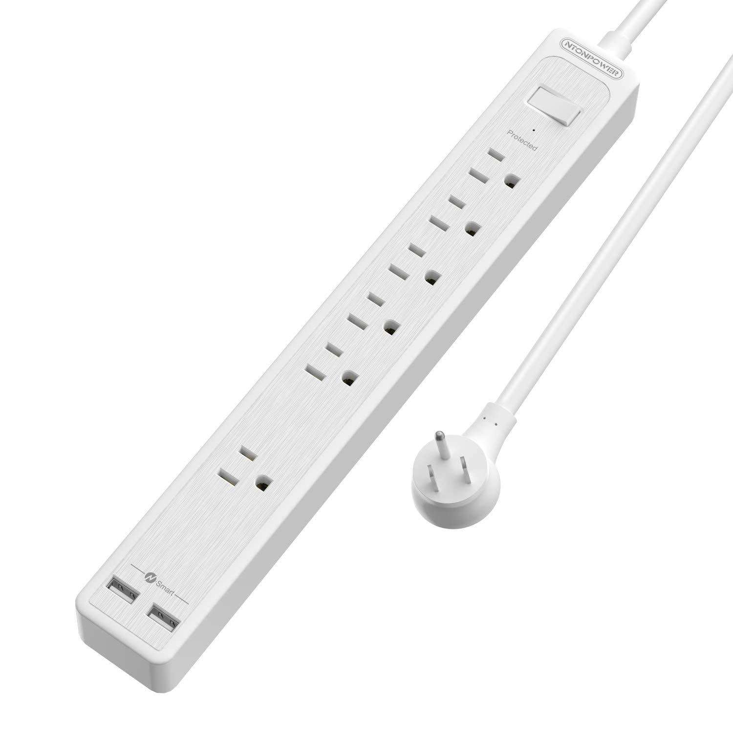 Ntonpower Surge Protector 6 Outlets  2 USB 500J